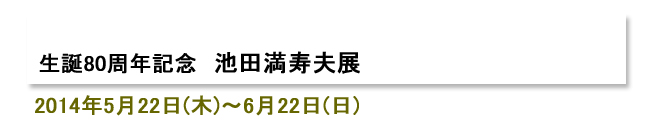 生誕80周年記念 池田満寿夫展